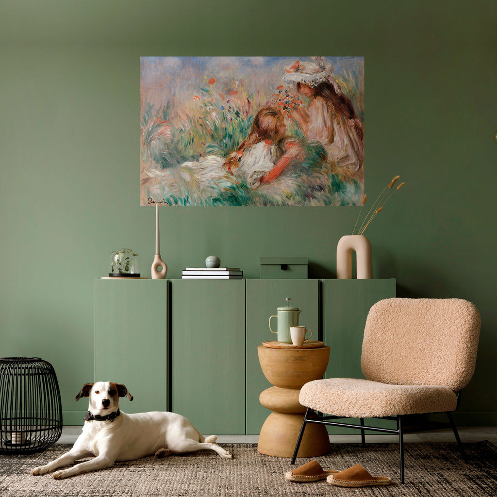 Póster horizontal autoadhesivo "CHICAS EN EL CÉSPED"