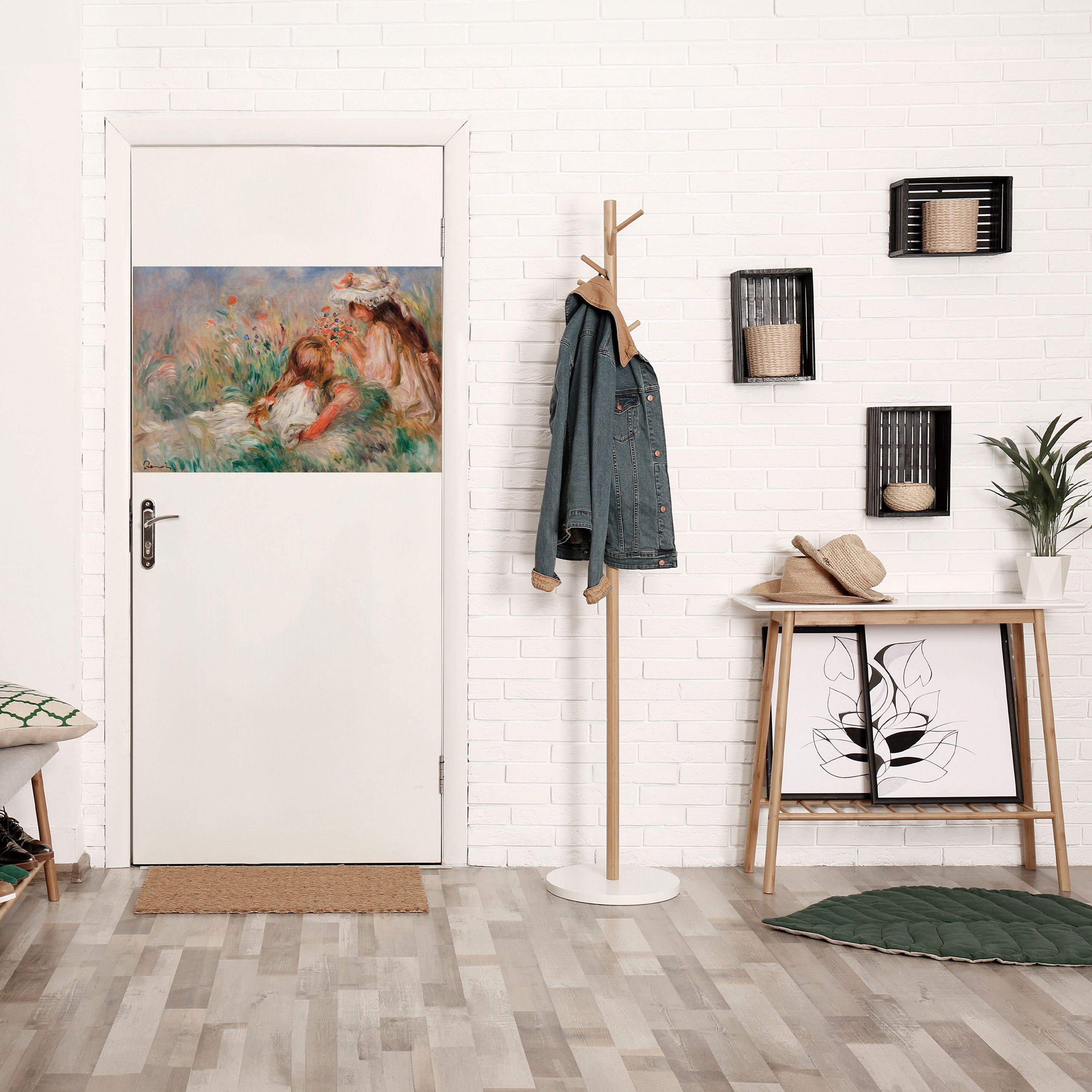 Póster horizontal autoadhesivo "CHICAS EN EL CÉSPED"