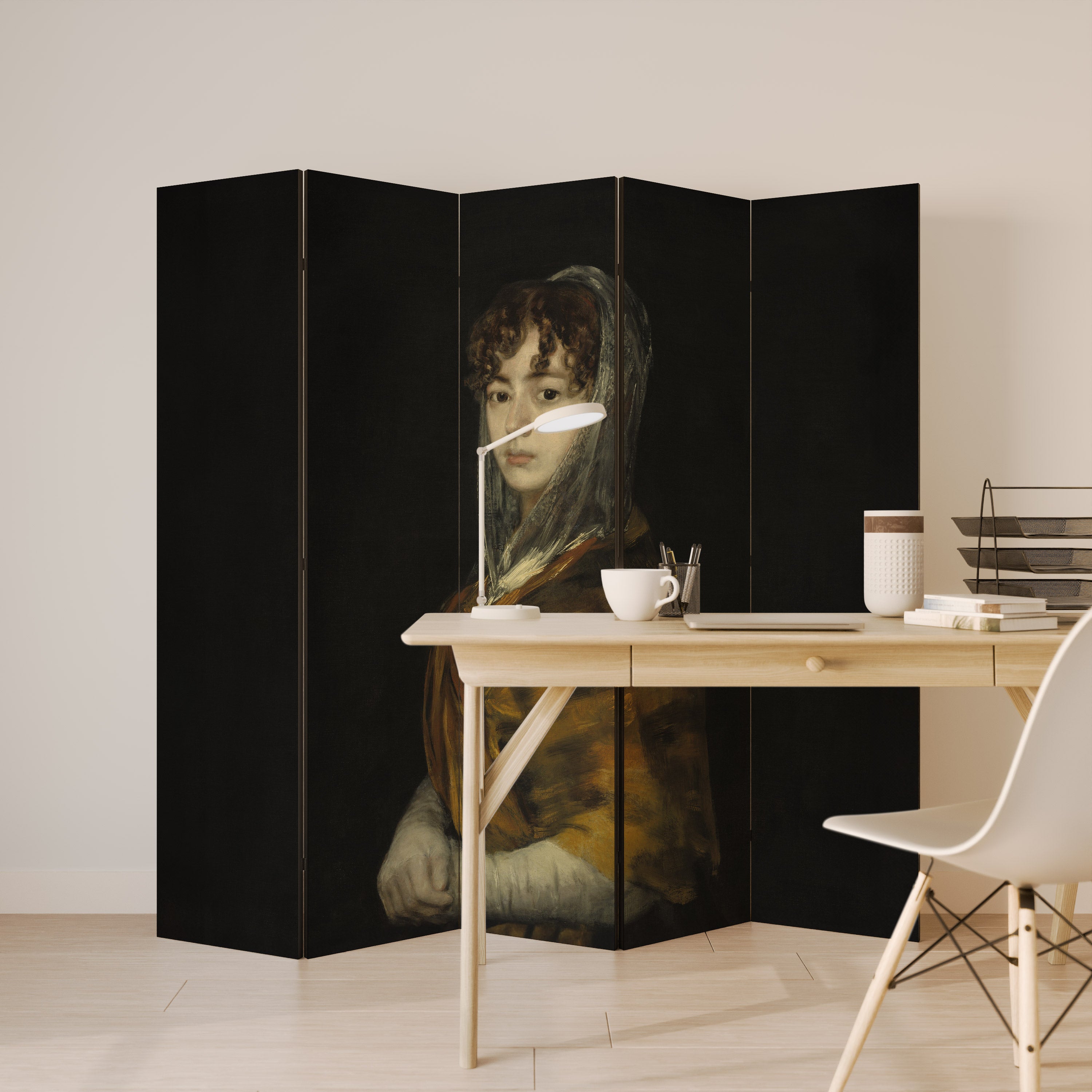 WHISPERS OF HISTORY Decorative 5-Panel Room Divider