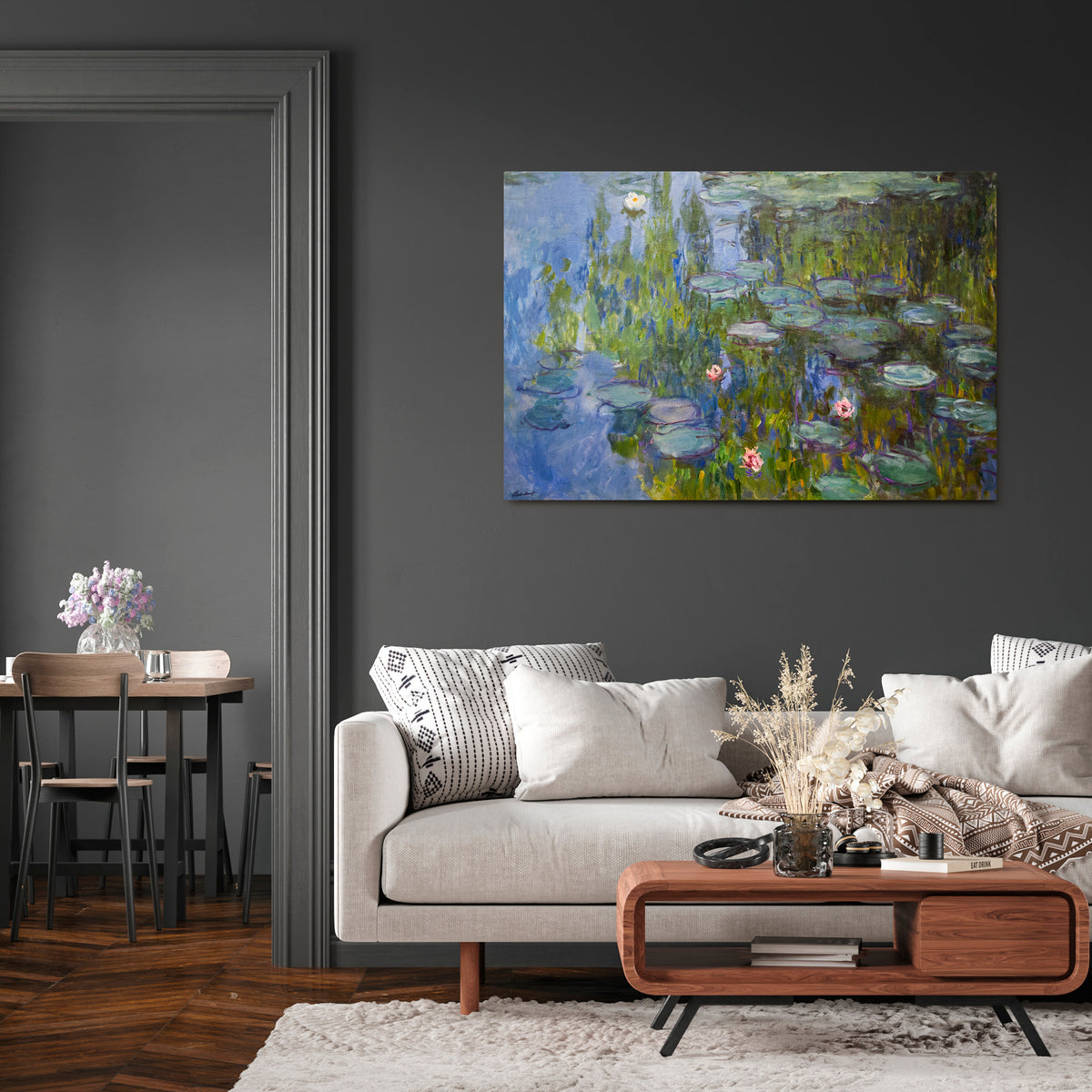 WATER LILIES Cuadro en lienzo horizontal