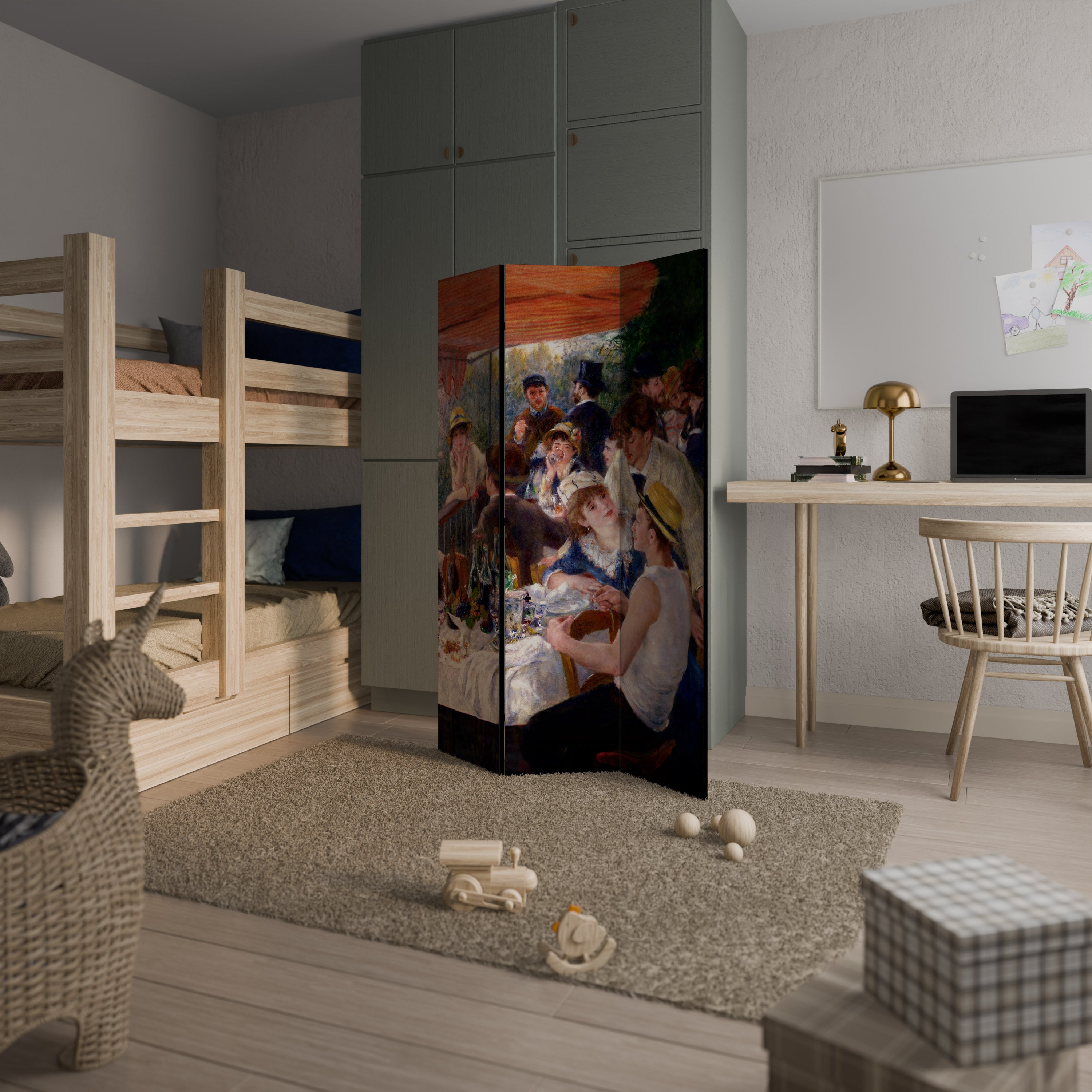 LUNCHEON OF THE BOATING PARTY 3-Panel Room Divider