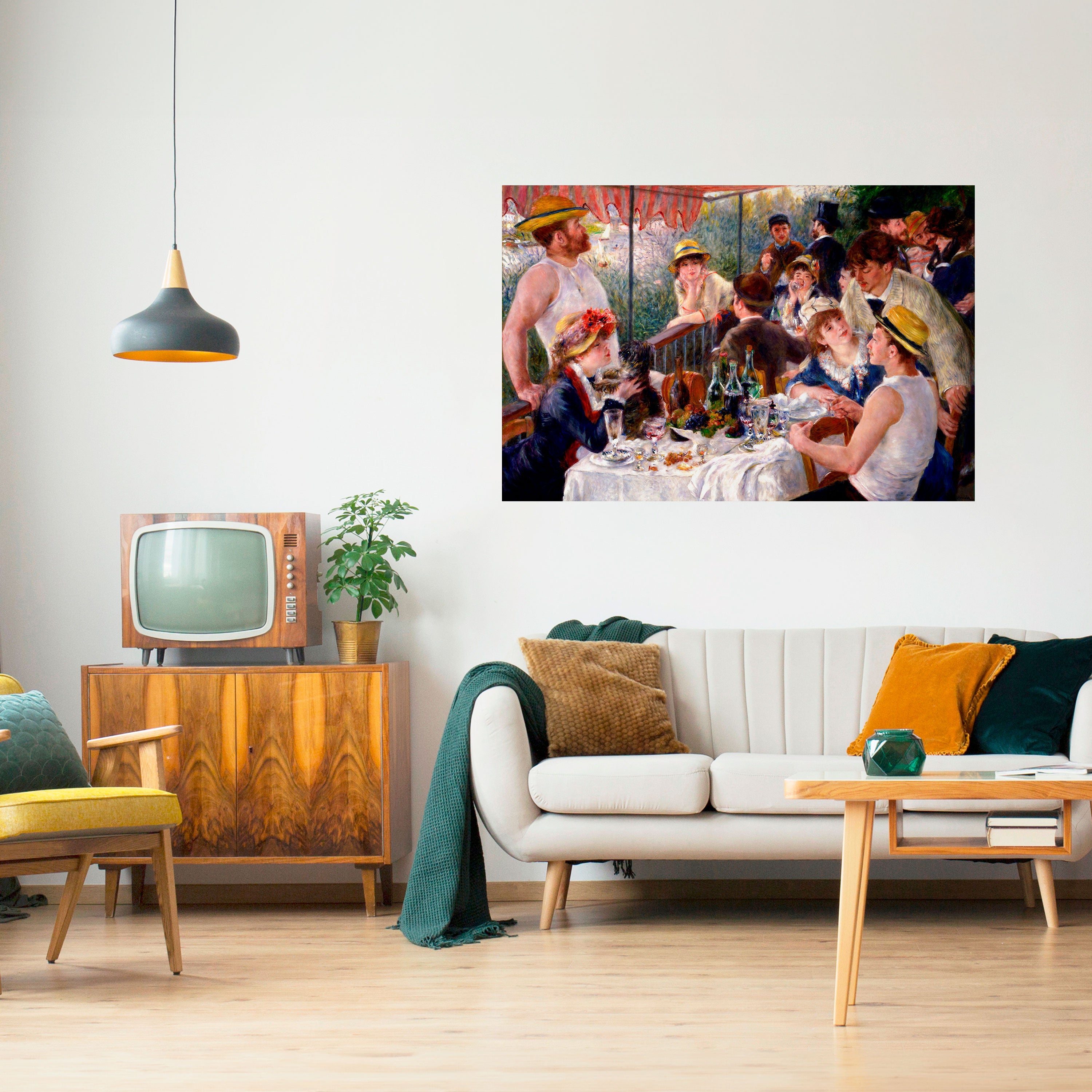 ALMUERZO DE LA FIESTA NÁUTICA Póster horizontal autoadhesivo