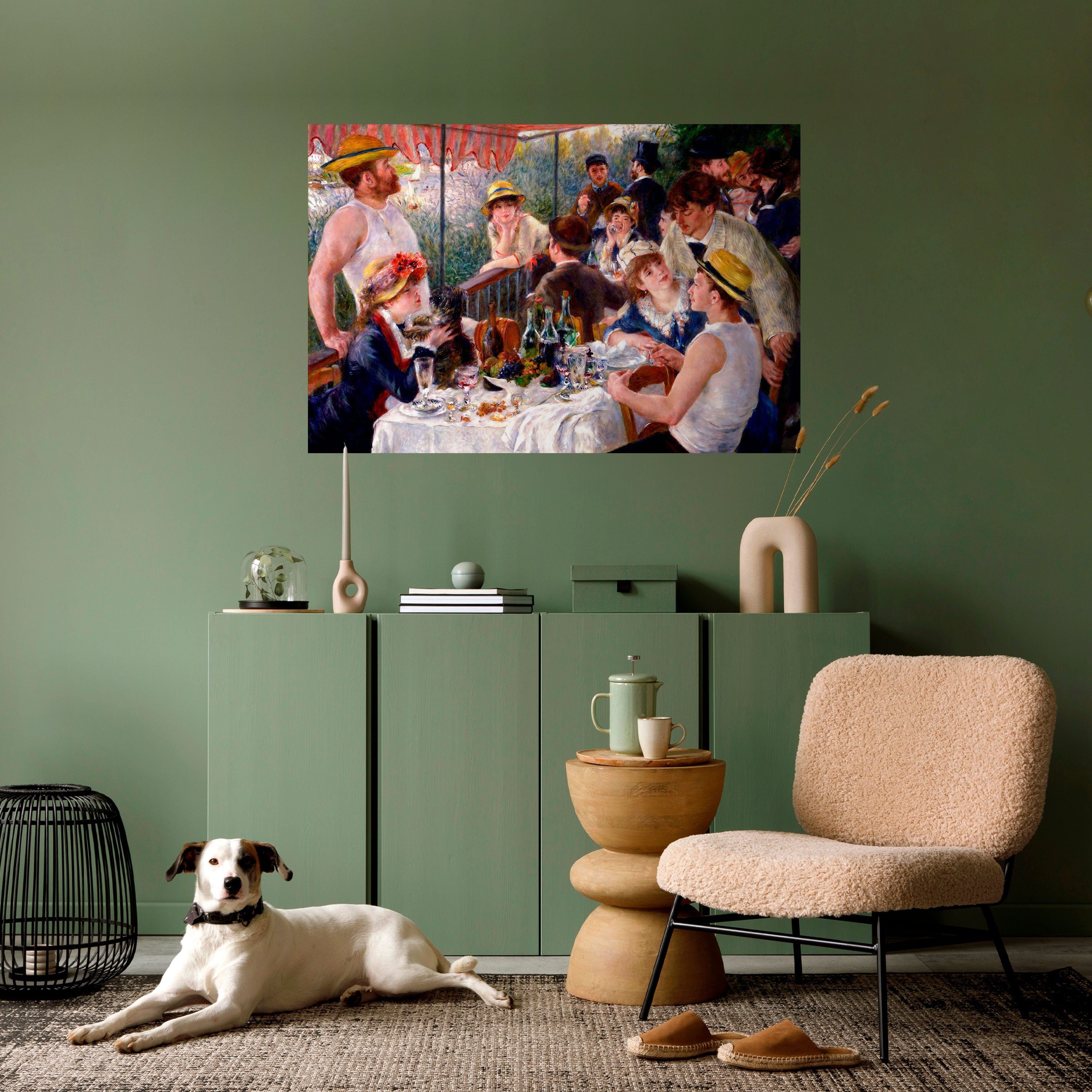 ALMUERZO DE LA FIESTA NÁUTICA Póster horizontal autoadhesivo