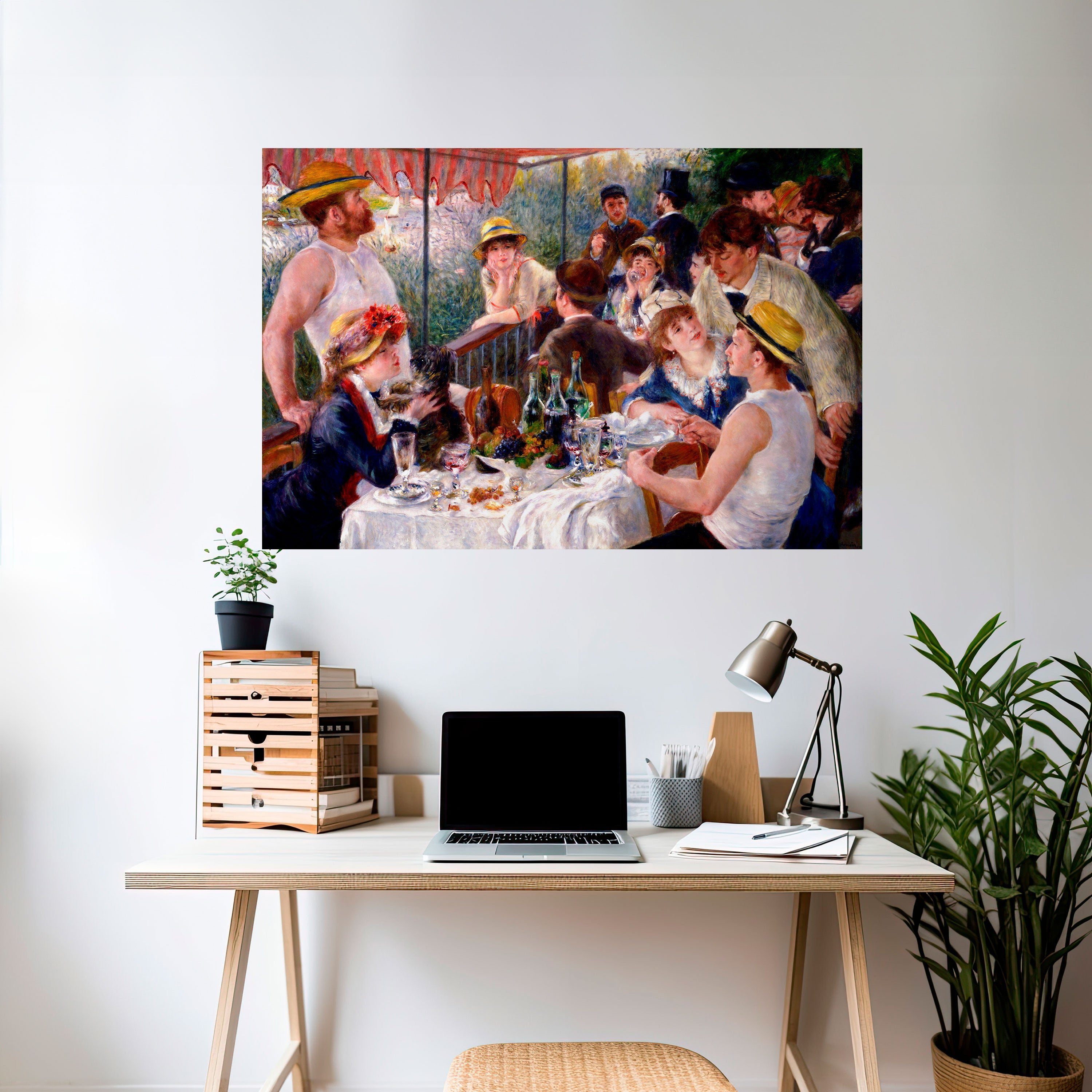 ALMUERZO DE LA FIESTA NÁUTICA Póster horizontal autoadhesivo