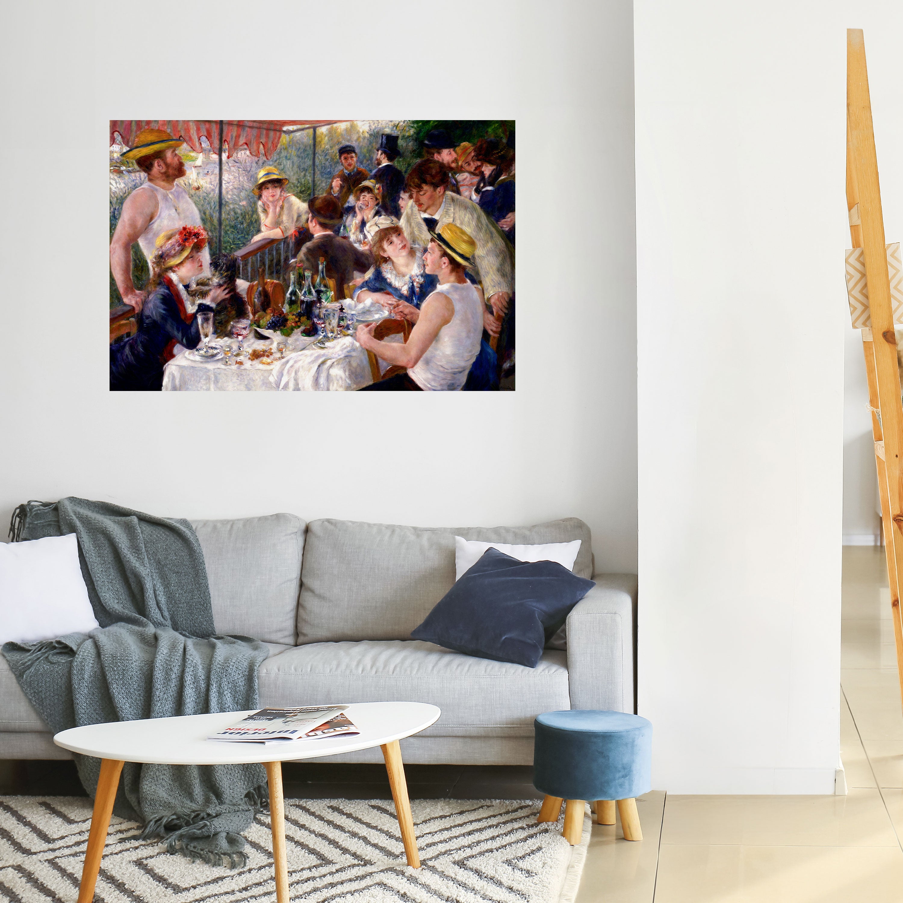 ALMUERZO DE LA FIESTA NÁUTICA Póster horizontal autoadhesivo