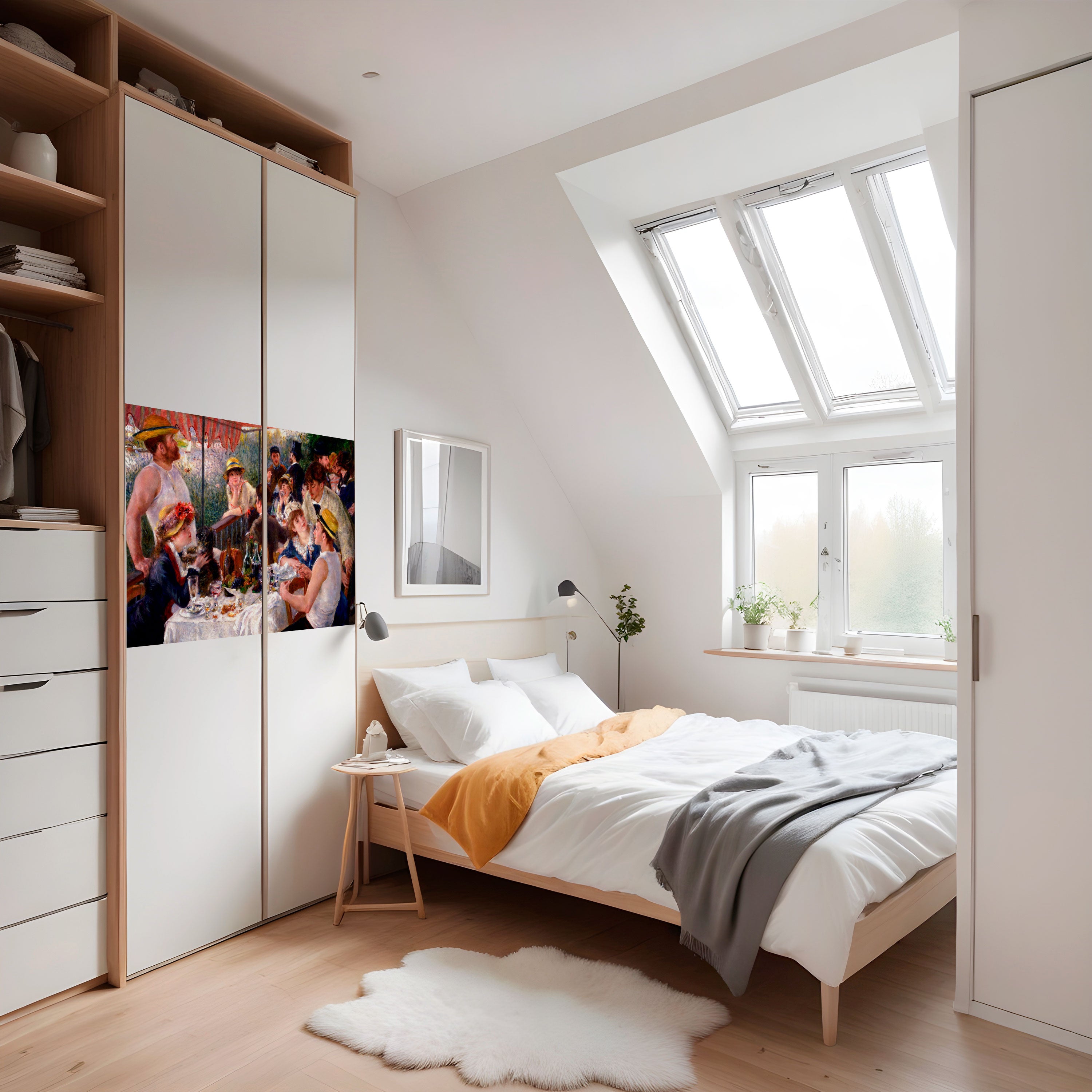 ALMUERZO DE LA FIESTA NÁUTICA Póster horizontal autoadhesivo