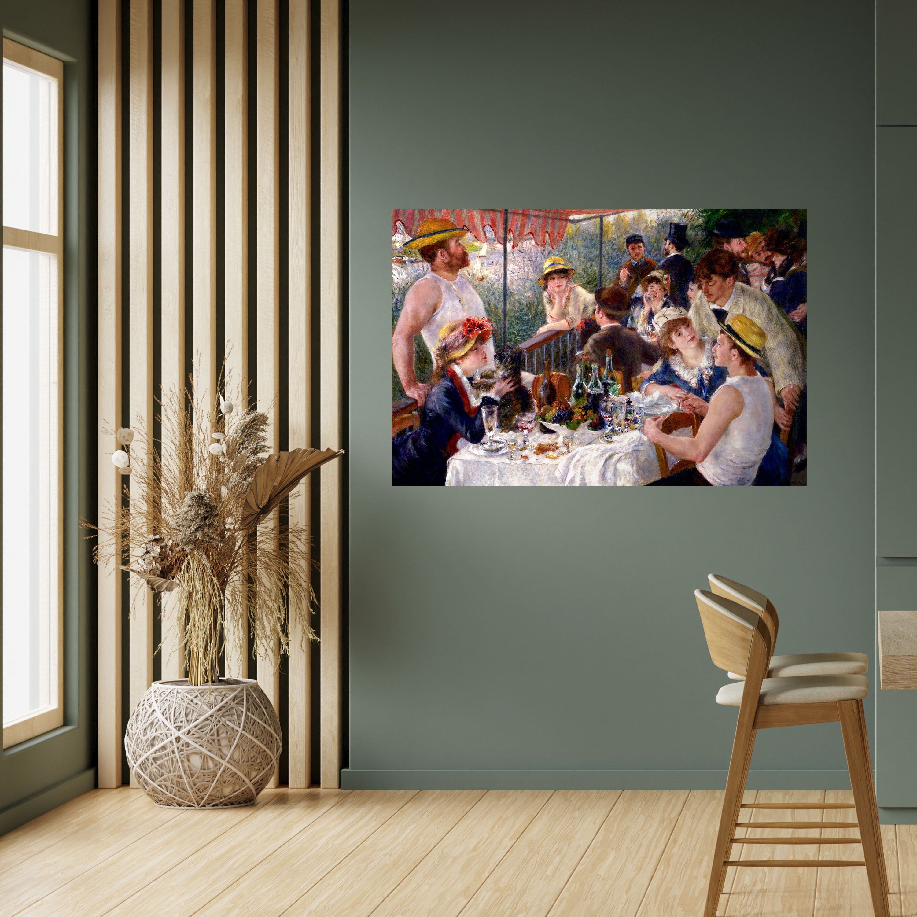 ALMUERZO DE LA FIESTA NÁUTICA Póster horizontal autoadhesivo