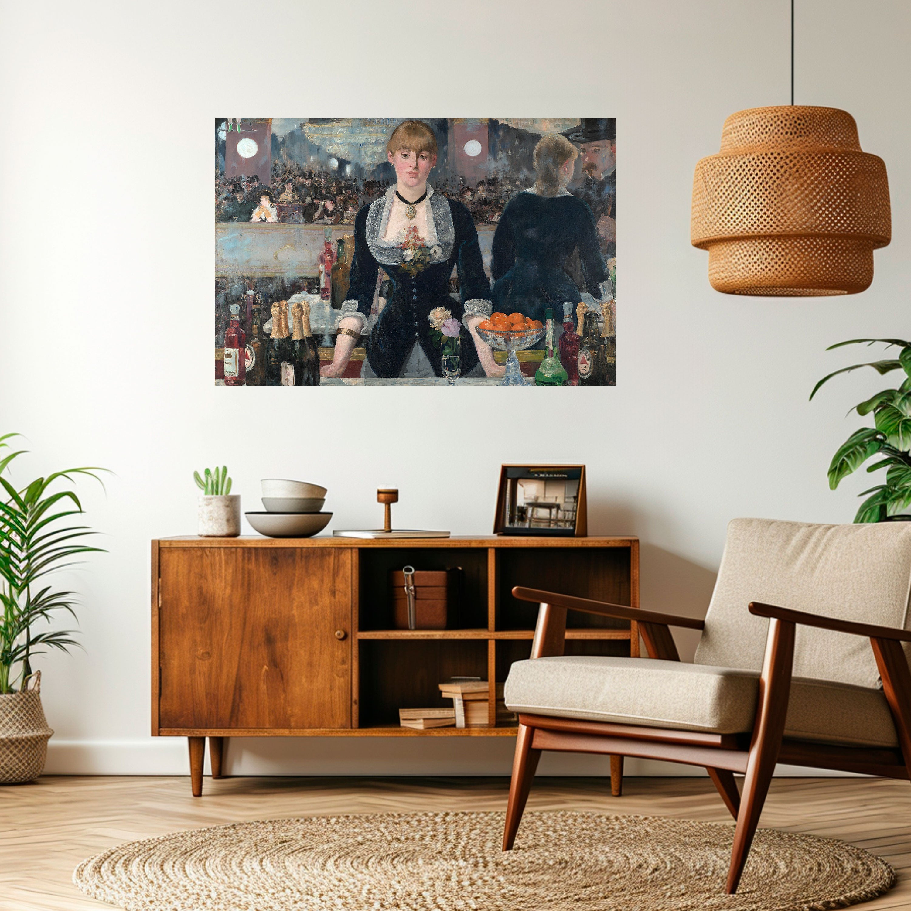 Póster horizontal autoadhesivo "SOMBRAS EN EL BAR"