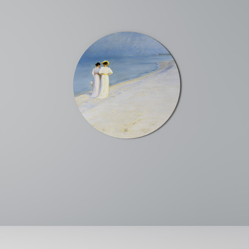 SUMMER EVENING ON SKAGEN'S BEACH Round Wall Art