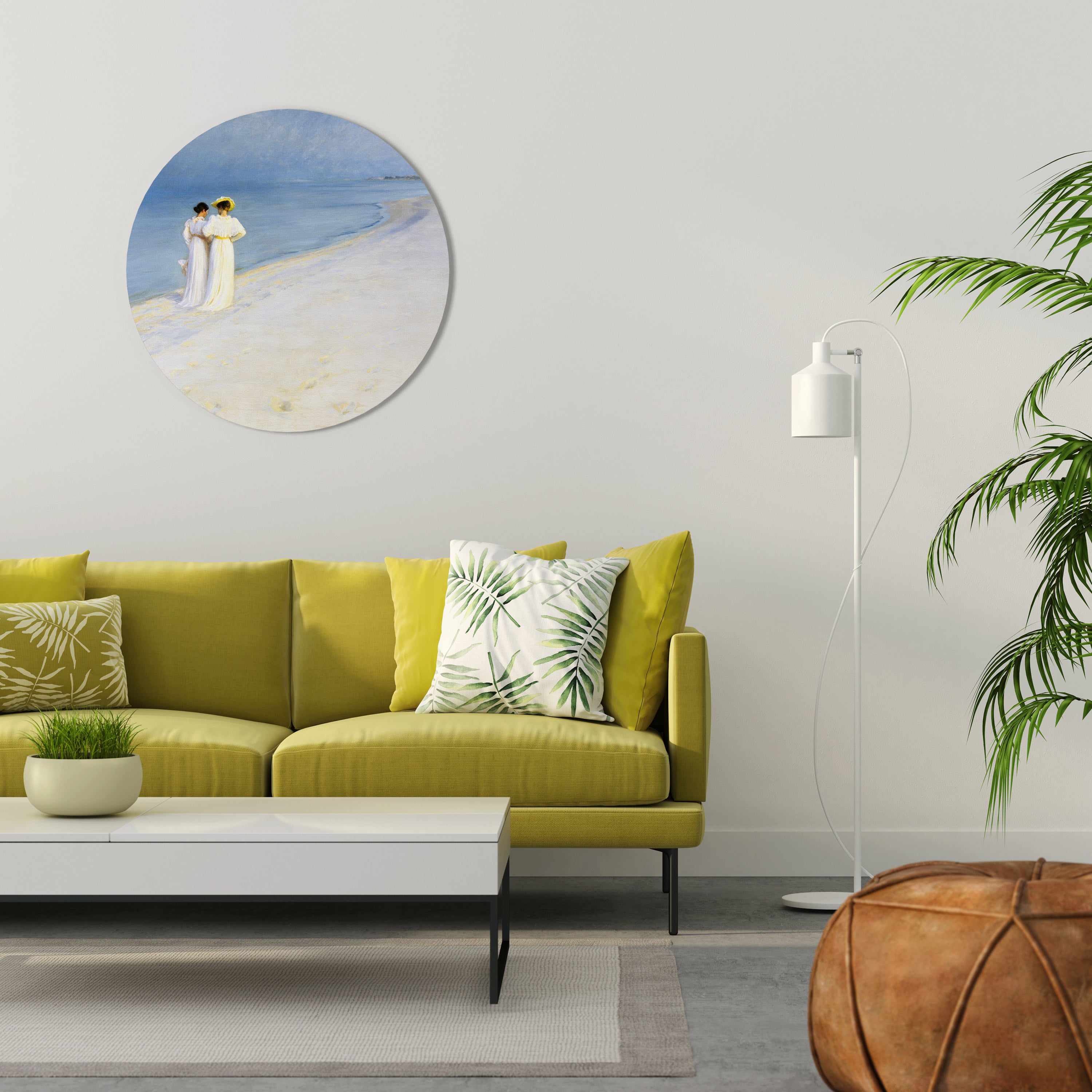 SUMMER EVENING ON SKAGEN'S BEACH Round Wall Art