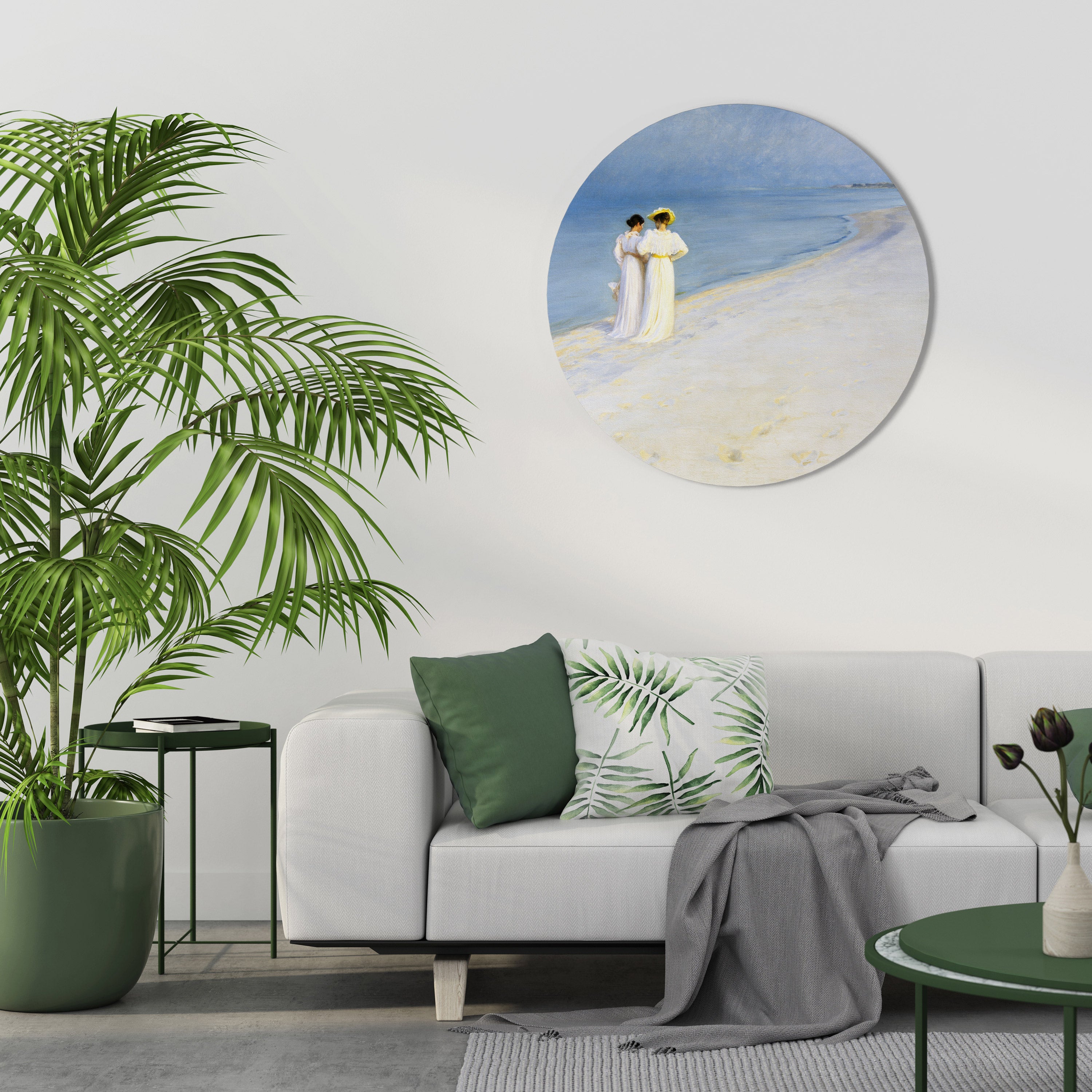 SUMMER EVENING ON SKAGEN'S BEACH Round Wall Art
