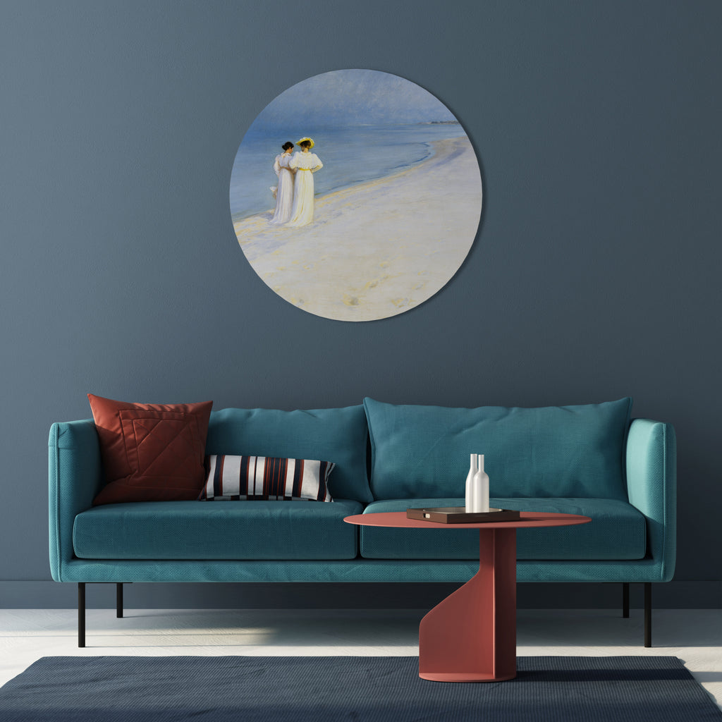 SUMMER EVENING ON SKAGEN'S BEACH Round Wall Art