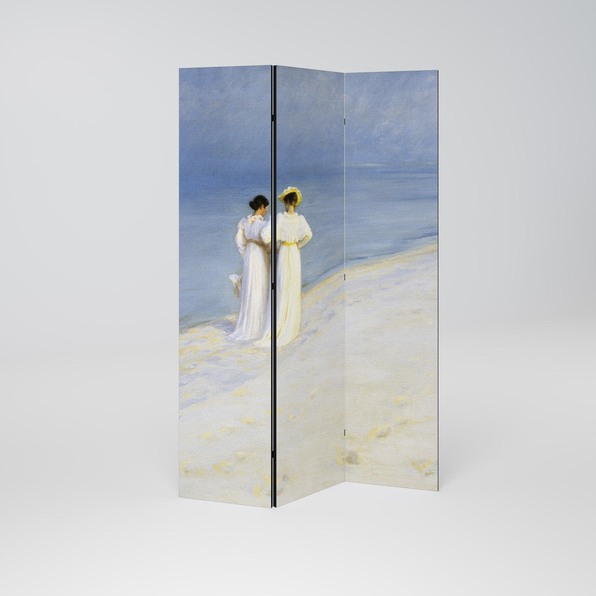 SUMMER EVENING ON SKAGEN'S BEACH Biombo de 3 paneles