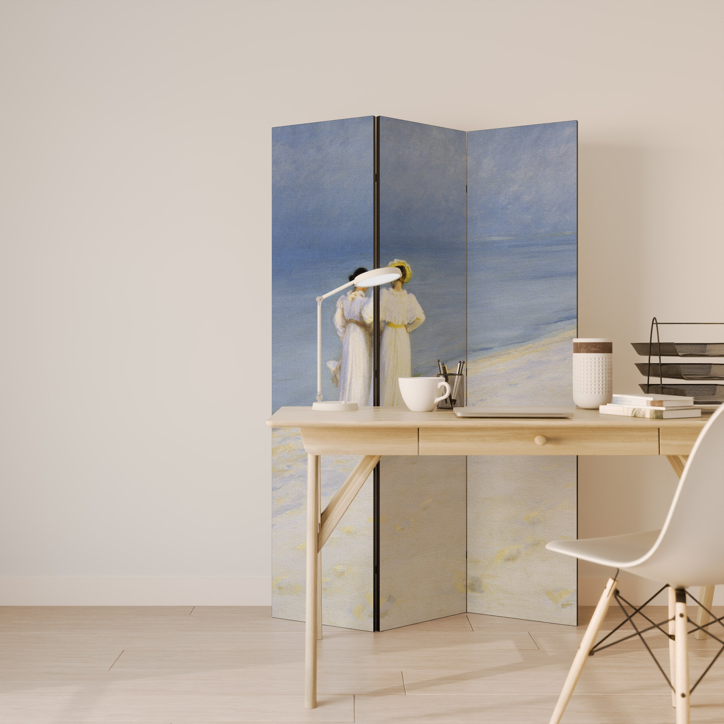 SUMMER EVENING ON SKAGEN'S BEACH Decorative 3-Panel Room Divider