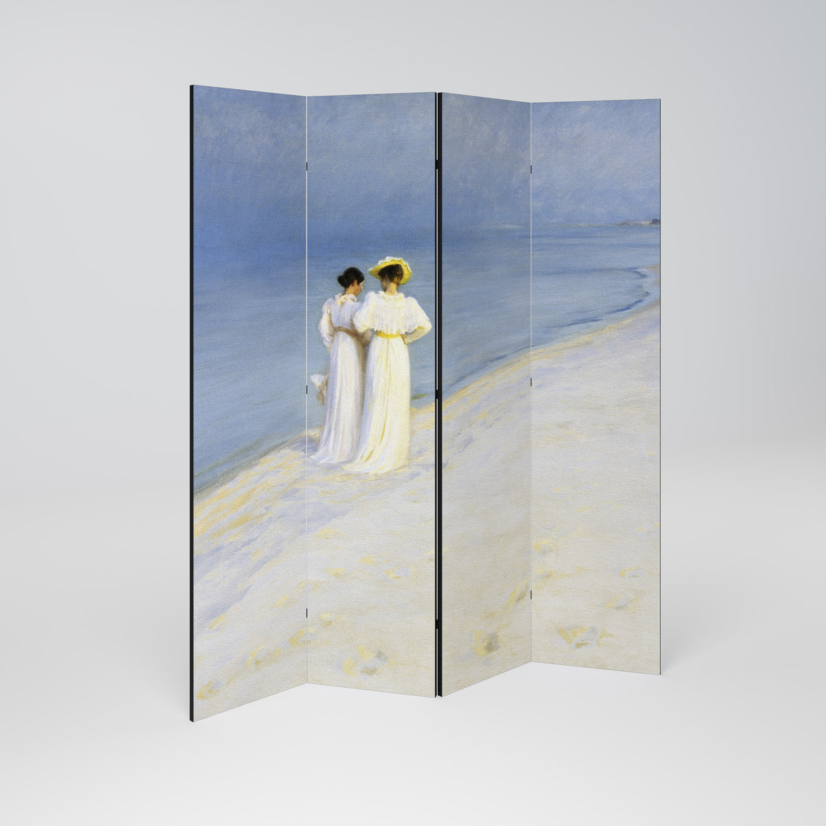 SUMMER EVENING ON SKAGEN'S BEACH Biombo de 4 paneles
