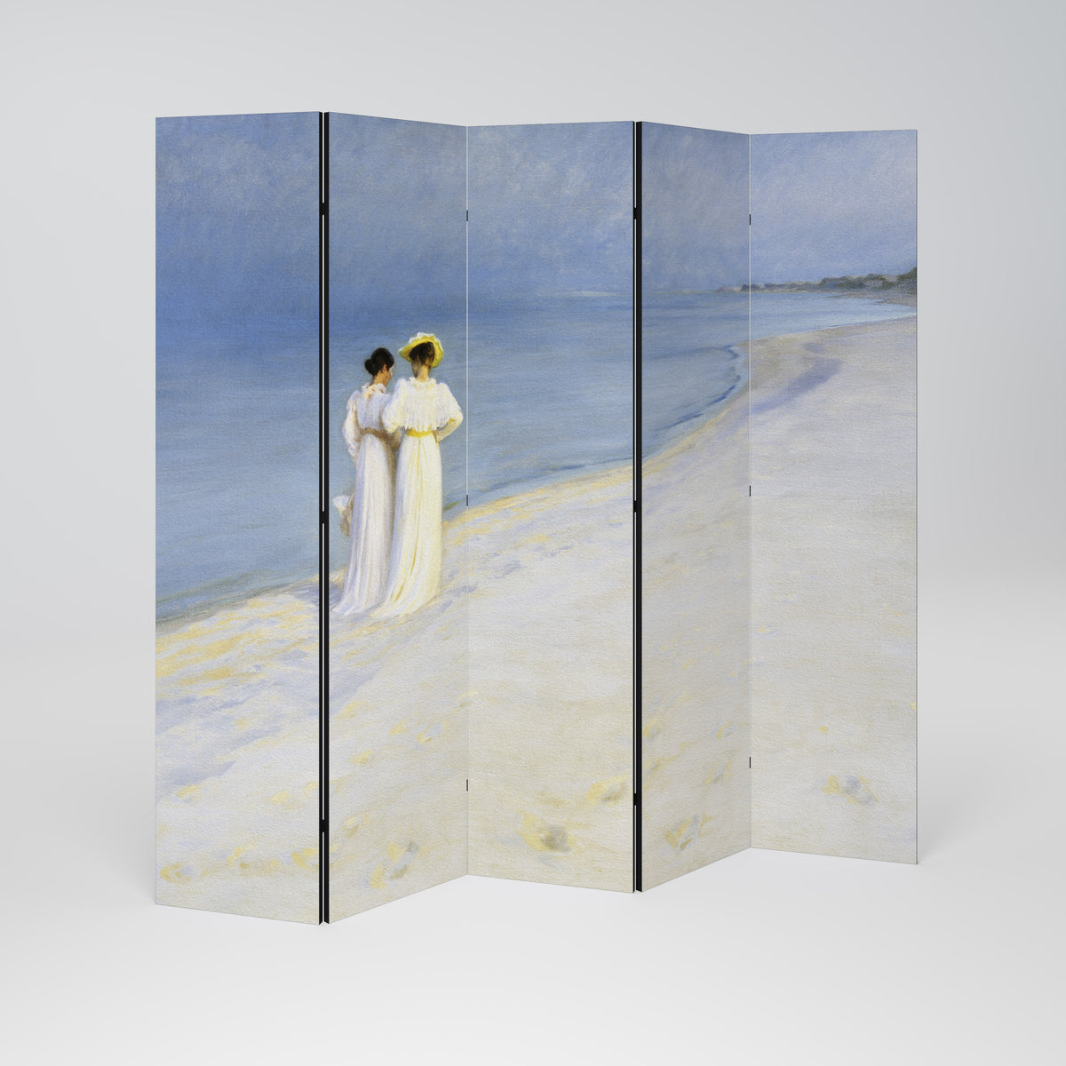 SUMMER EVENING ON SKAGEN'S BEACH Biombo de 5 paneles