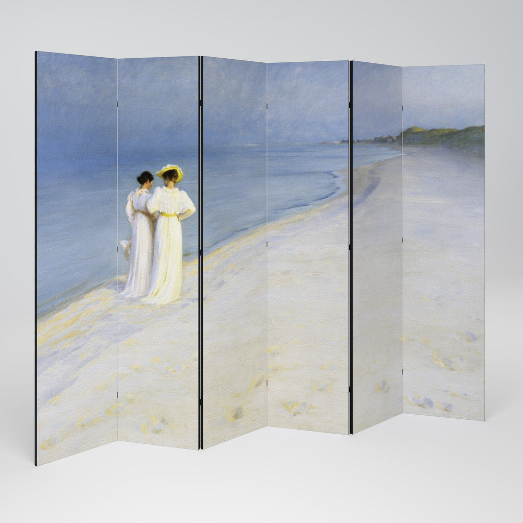 SUMMER EVENING ON SKAGEN'S BEACH Decorative 6-Panel Room Divider