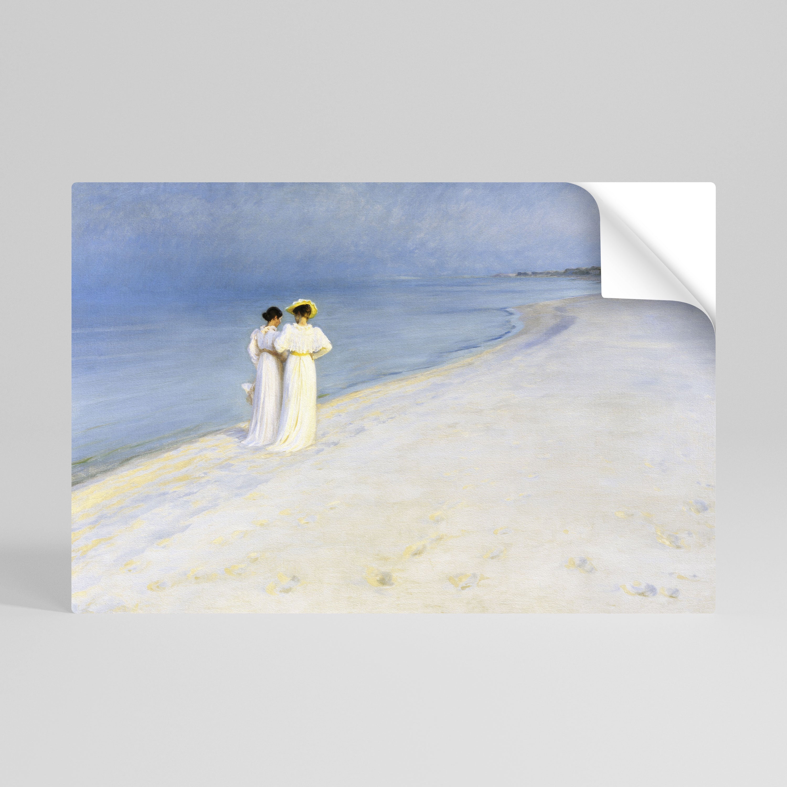 Póster horizontal autoadhesivo "TARDE DE VERANO EN LA PLAYA DE SKAGEN"