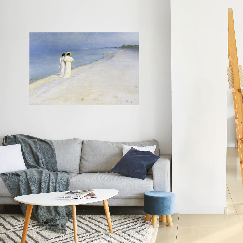 Póster horizontal autoadhesivo "TARDE DE VERANO EN LA PLAYA DE SKAGEN"