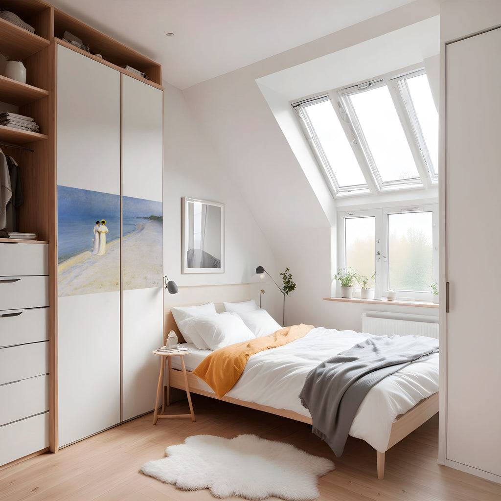 Póster horizontal autoadhesivo "TARDE DE VERANO EN LA PLAYA DE SKAGEN"