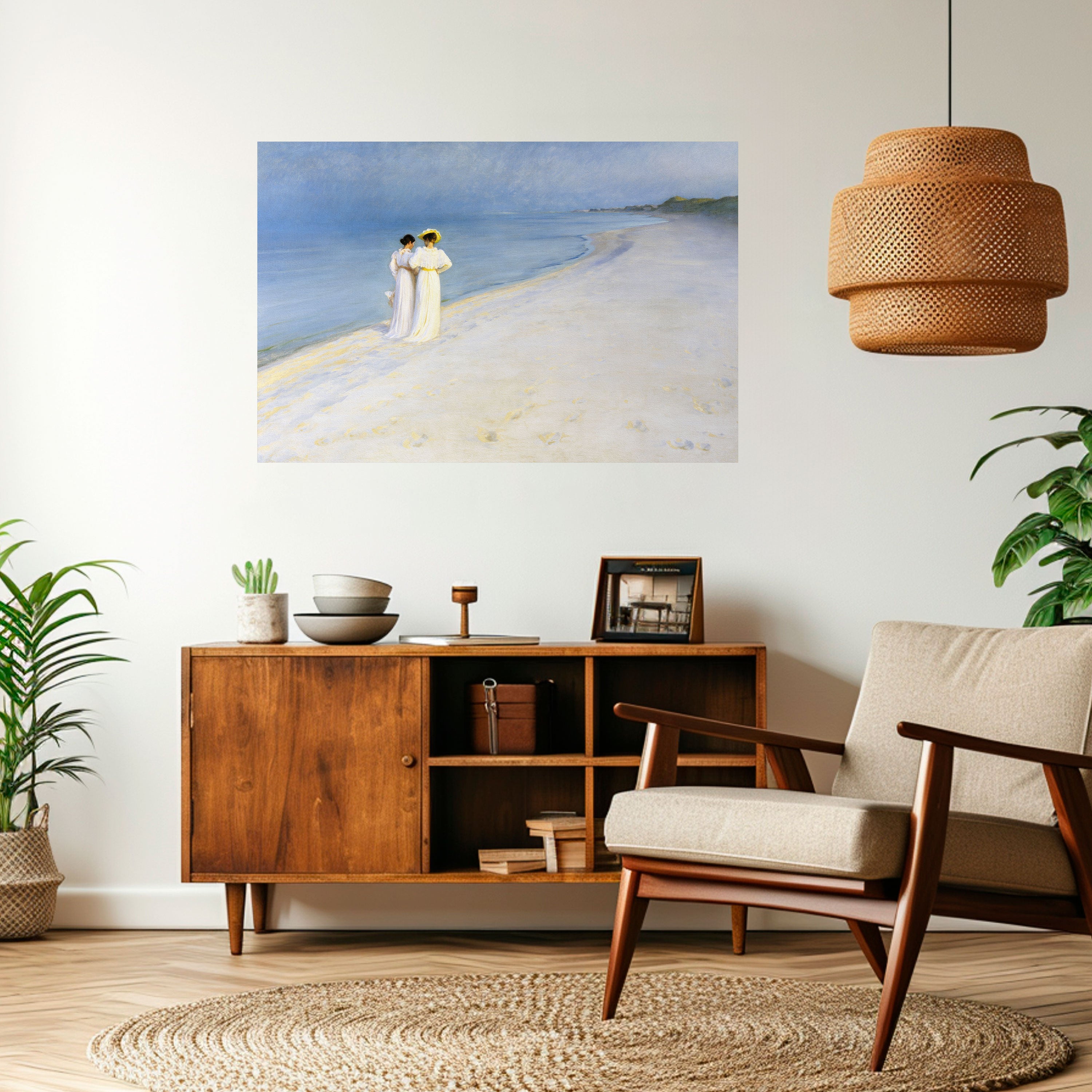 Póster horizontal autoadhesivo "TARDE DE VERANO EN LA PLAYA DE SKAGEN"