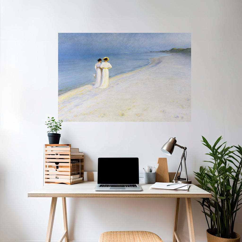 Póster horizontal autoadhesivo "TARDE DE VERANO EN LA PLAYA DE SKAGEN"