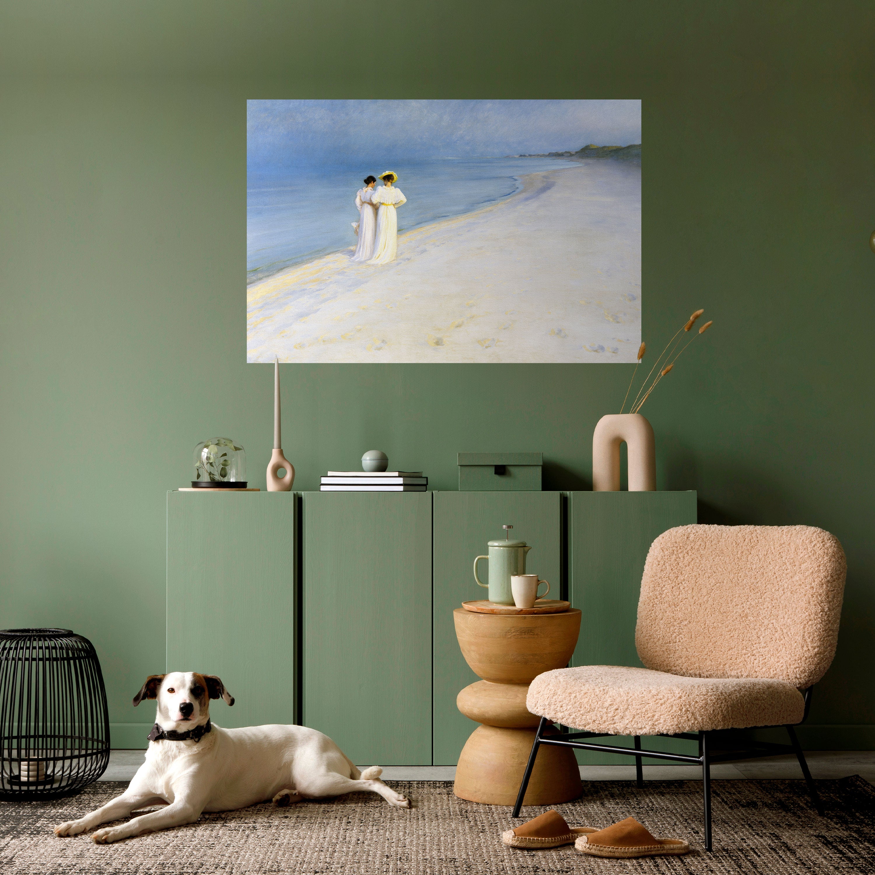 Póster horizontal autoadhesivo "TARDE DE VERANO EN LA PLAYA DE SKAGEN"