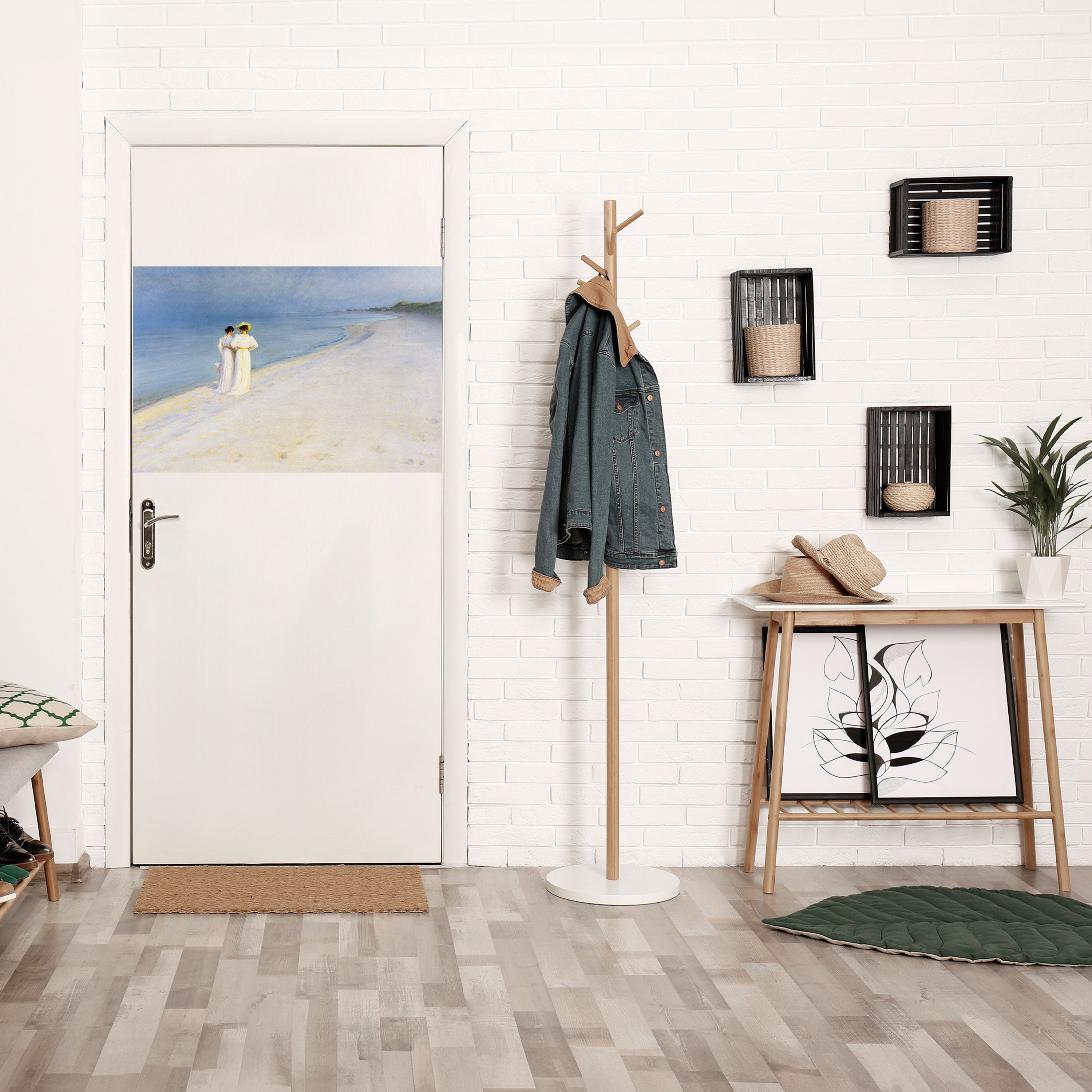 Póster horizontal autoadhesivo "TARDE DE VERANO EN LA PLAYA DE SKAGEN"