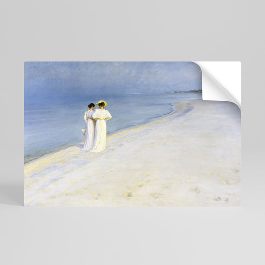 SUMMER EVENING ON SKAGEN'S BEACH Póster adhesivo horizontal