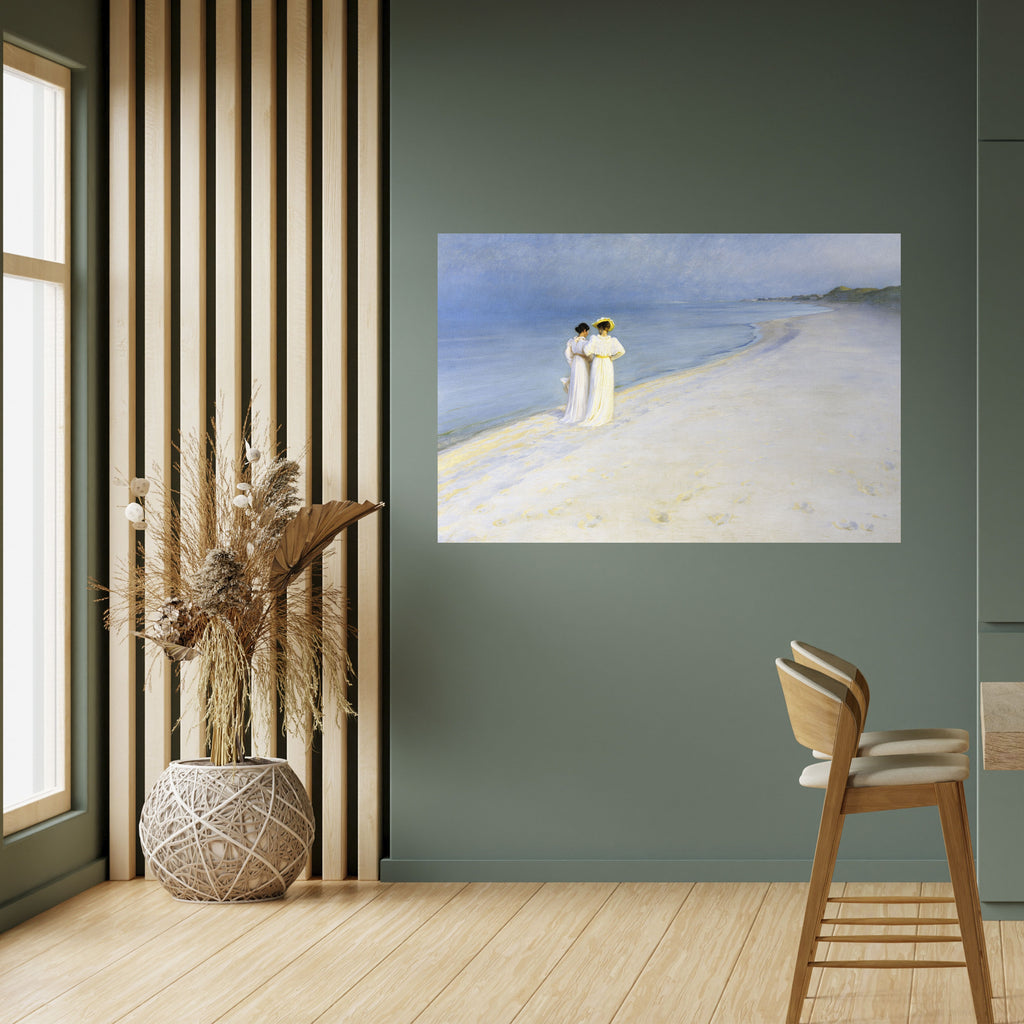 Póster horizontal autoadhesivo "TARDE DE VERANO EN LA PLAYA DE SKAGEN"
