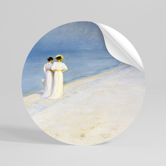 SUMMER EVENING ON SKAGEN'S BEACH Vinilo adhesivo redondo