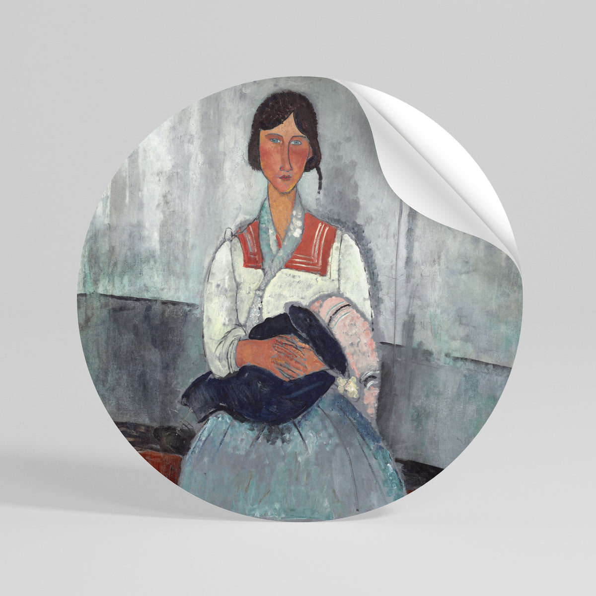 A MOMENT IN TIME Peel and Stick Round Sticker