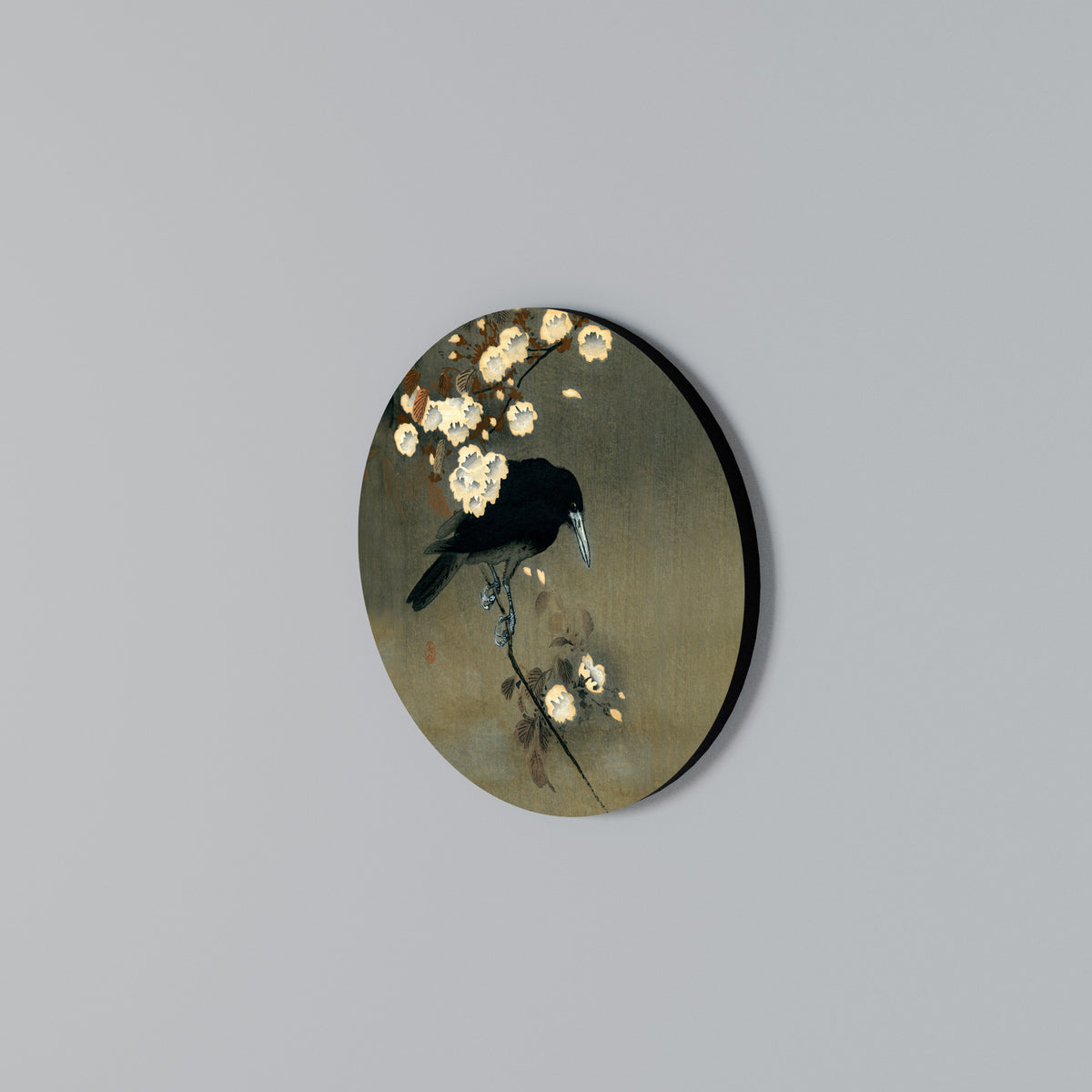 PETALS AND CROWS Arte de pared redondo