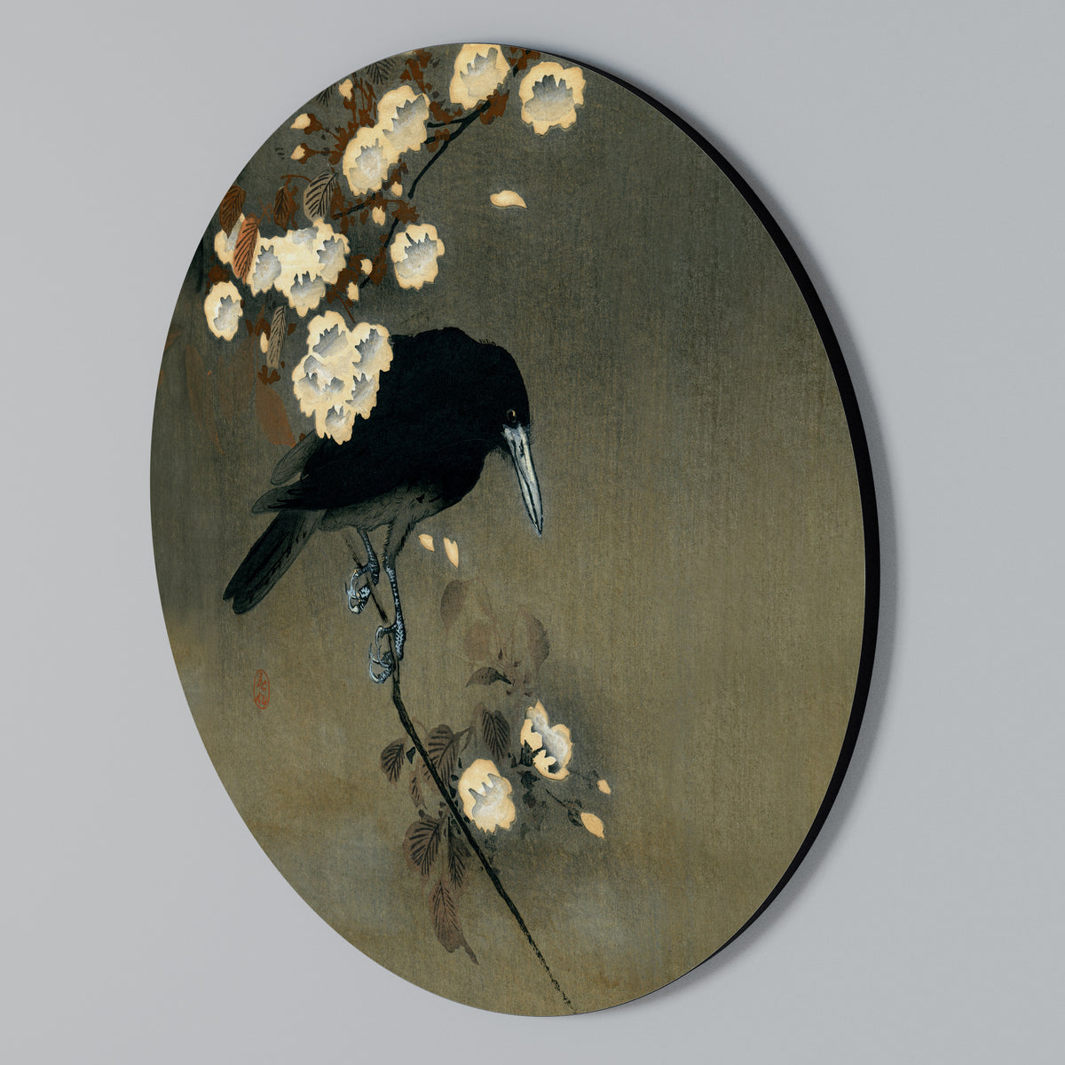 PETALS AND CROWS Arte de pared redondo