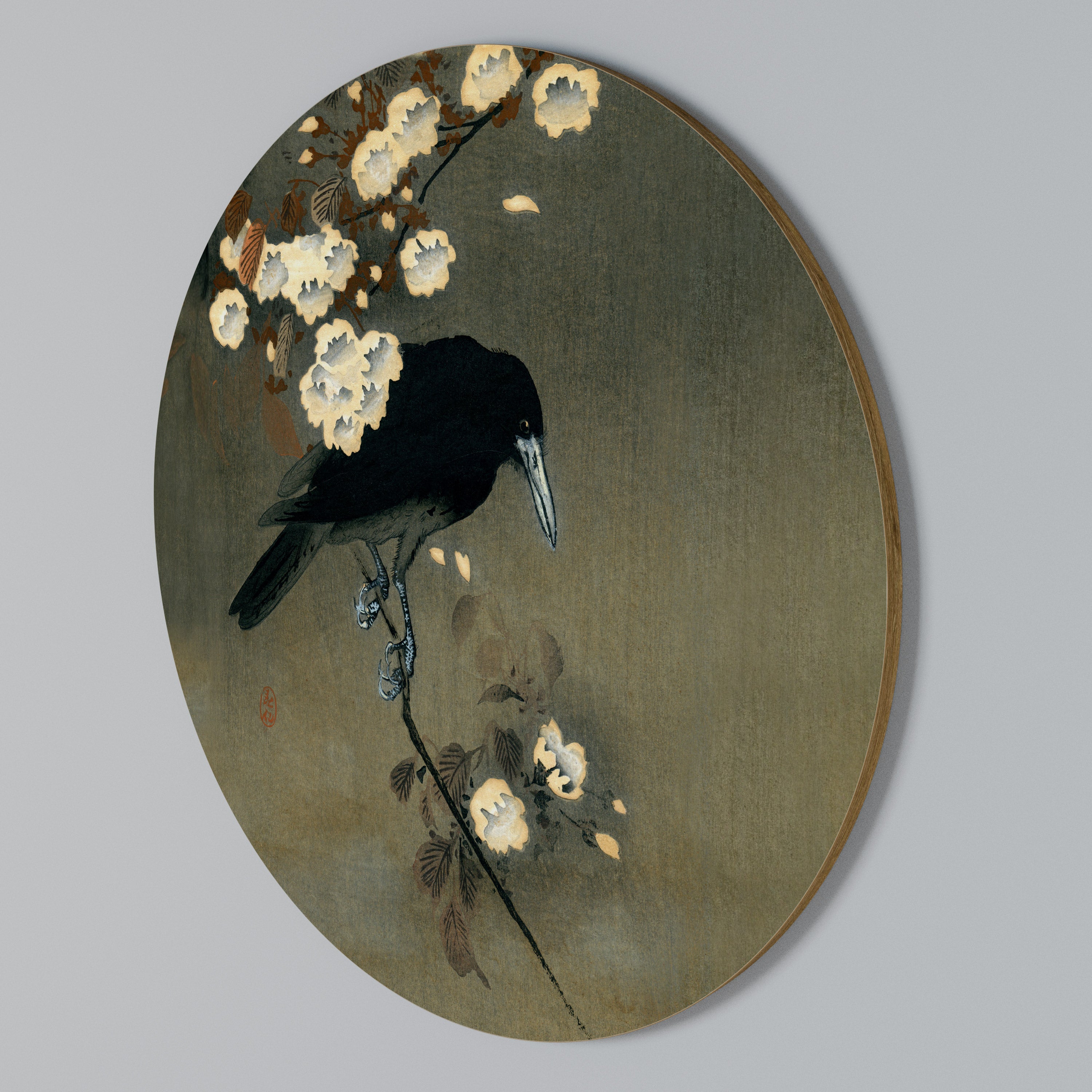 PETALS AND CROWS Arte de pared redondo