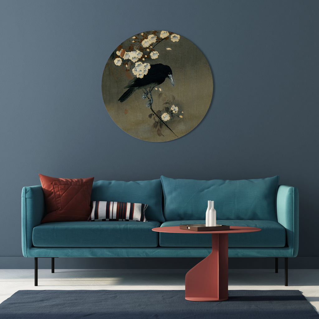 PETALS AND CROWS Round Wall Art