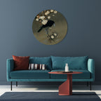 PETALS AND CROWS Round Wall Art