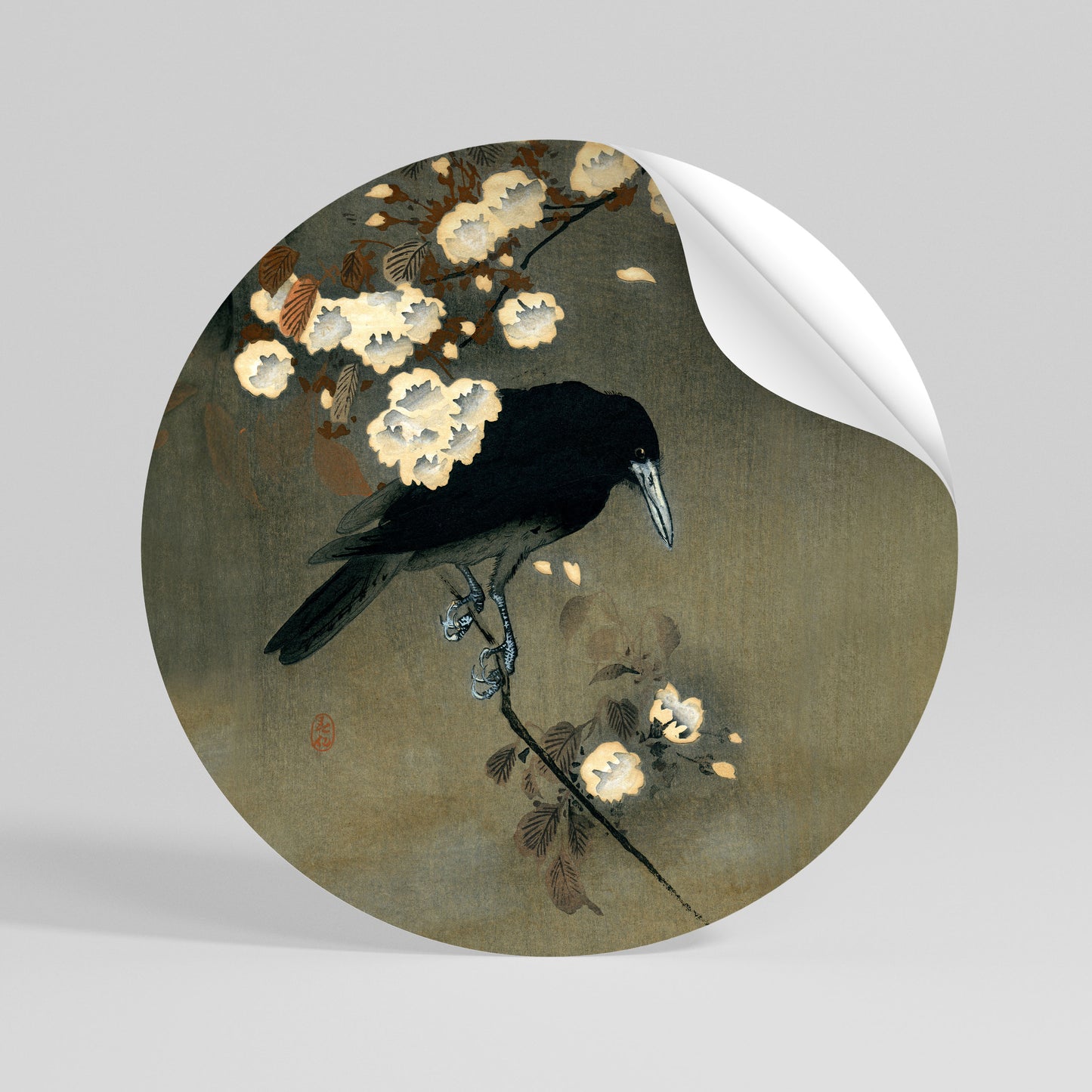 PETALS AND CROWS Vinilo adhesivo redondo