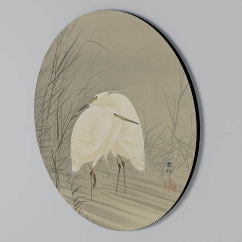 ZILVERREIGERS IN MOERAS Round Wall Art