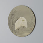 ZILVERREIGERS EN MOERAS Arte de pared redondo