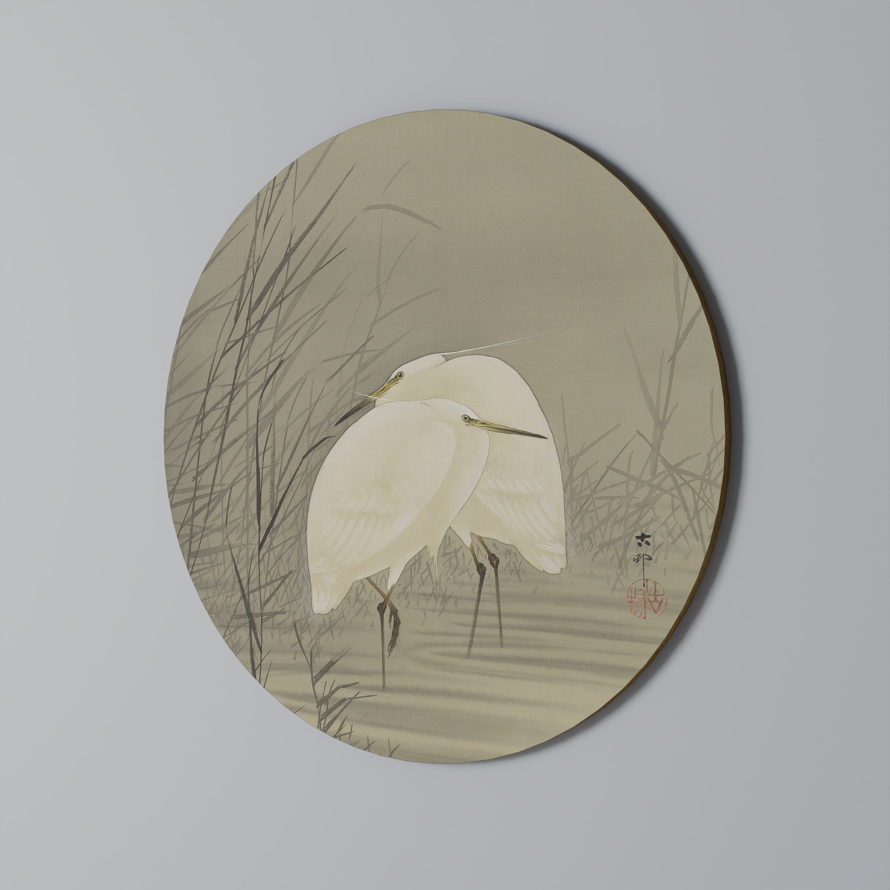 ZILVERREIGERS IN MOERAS Round Wall Art