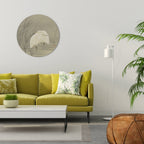 ZILVERREIGERS EN MOERAS Arte de pared redondo