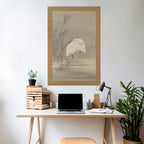 ZILVERREIGERS IN MOERAS Póster Vertical Adhesivo