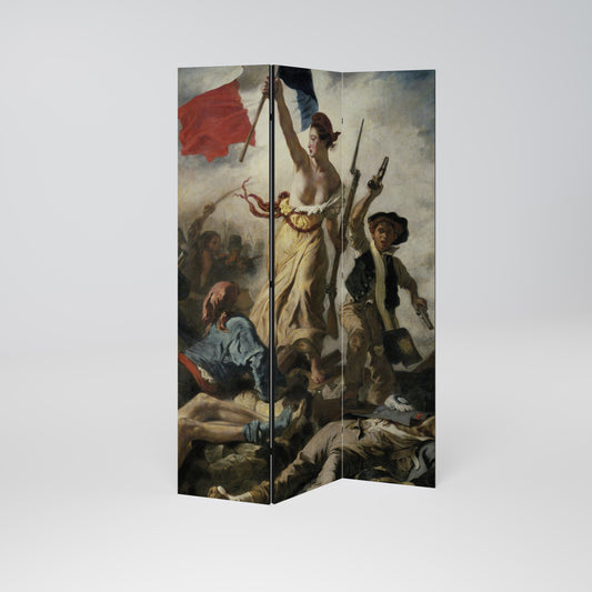 LIBERTY LEADING THE PEOPLE Biombo de 3 paneles