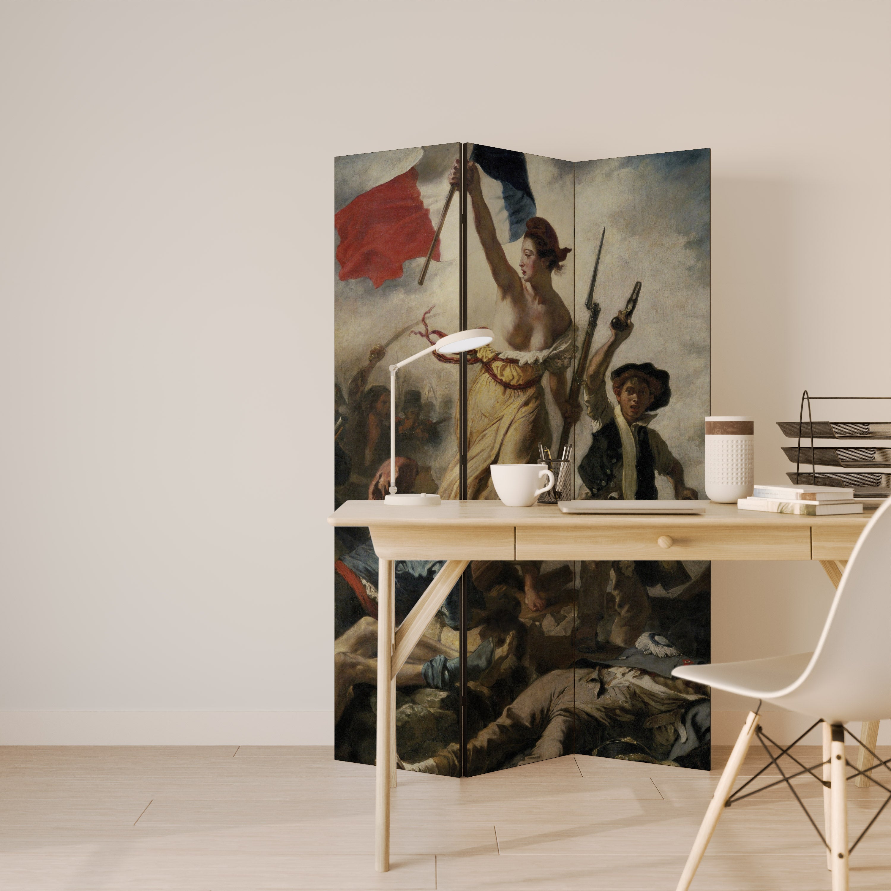 LIBERTY LEADING THE PEOPLE Decorative 3-Panel Room Divider