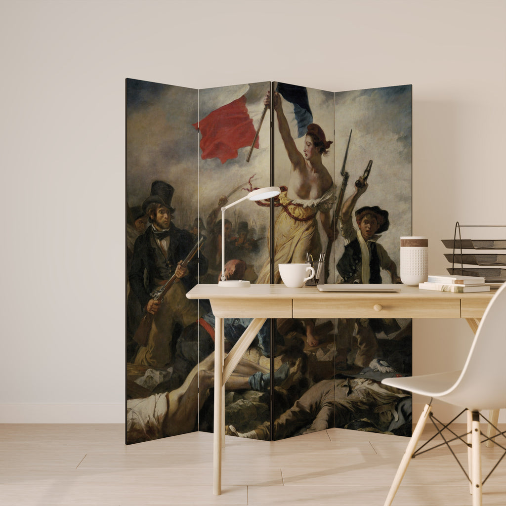 LIBERTY LEADING THE PEOPLE Decorative 4-Panel Room Divider