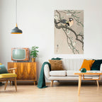 TITS ON CHERRY BRANCH Póster Vertical Adhesivo