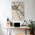 TITS ON CHERRY BRANCH Póster Vertical Adhesivo