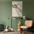 TITS ON CHERRY BRANCH Póster Vertical Adhesivo