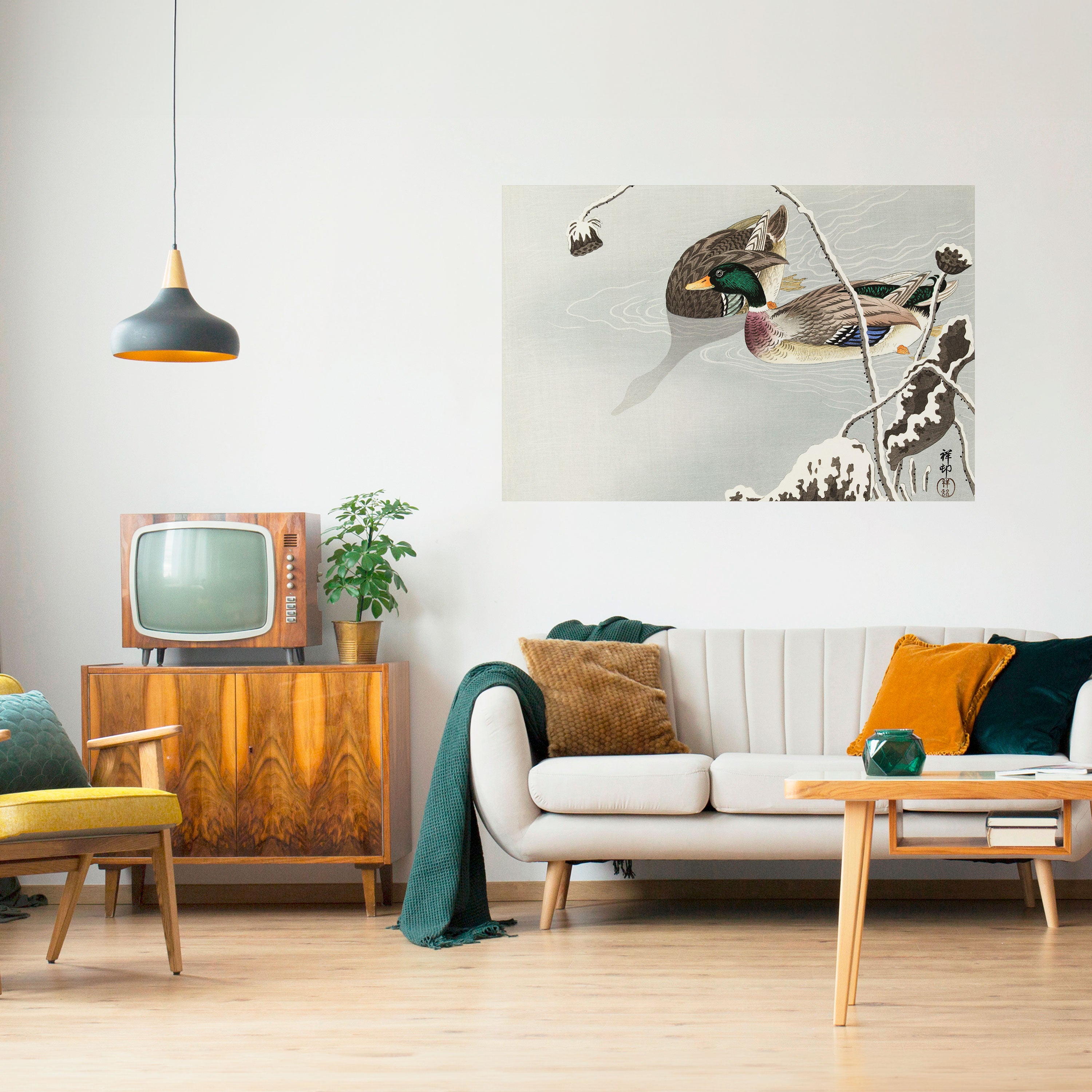 Póster horizontal autoadhesivo "BAILE DE PATOS"